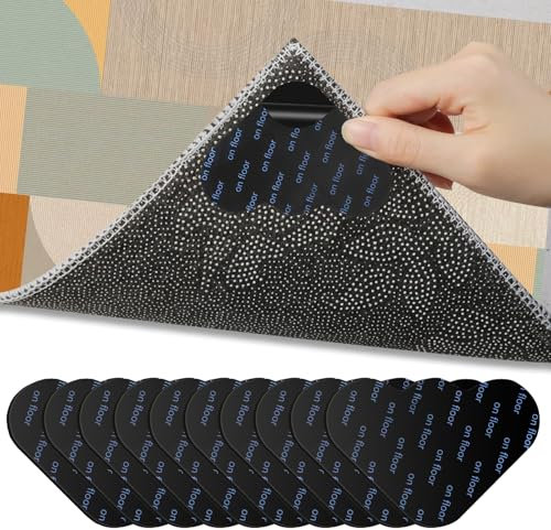 Maxqzin 10Pcs Rug Gripper for Hardwood Floors Anti Skid Rug Gripper Rug Stickers for Wood Floor Cloud Shaped Non Slip Rug Tape Stickers Grip Carpet Corner for Indoor Tiles Hardwood Floors Home