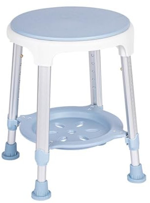 SJFJJKD Banco de Ducha, Silla de Ducha giratoria de 360° para Ducha Interior, taburetes de Ducha Resistentes con Bandeja de Almacenamiento, Silla de bañera Ajustable y Banco de Asiento de bañera para