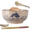 Bol à ramen, en céramique, bol à ramen, bol japonais avec cuillère, baguettes, bols à ramen, bols à soupe en porcelaine, saladiers pour ramen, salade, céréales