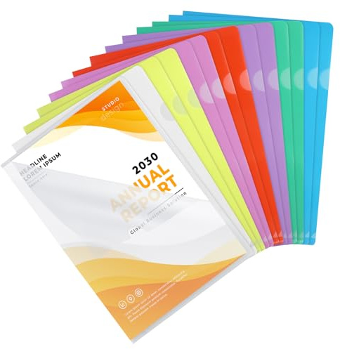 14 unidades de 7 colores, fundas A4 laterales abiertas, transparentes, multicolores, archivadores de documentos de plástico, para la oficina y la escuela
