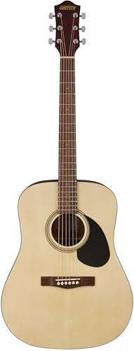 Gretsch Prelude D100 Dreadnought Acoustic Guitar, Beginner Guitar, Natural
