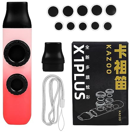 Kazoo a doppio foro per flauto con tono regolabile strumento per bambini doppie membrane kazoo per amanti della musica principianti Membrane facili da suonare strumento musicale tradizionale unico