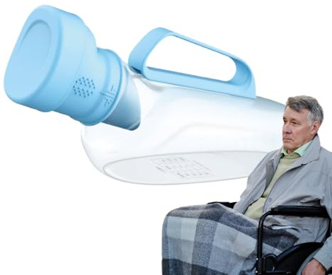 Bouteille D'urine Masculine – Urinoir Portable De 1200 Ml, Pot En PVC Solide, Couvercle Anti-déversement, Buse En Silicone Confortable, Poignée De Transport Légère | Urinateur Pratique Pour Hommes, Ĉh