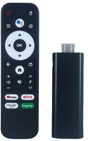 TV Stick Android Box 4K WiFi, 2.4/5G Quad Core, Media Player APP Store, Intrattenimento Streaming su TV con Telecomando Controllo Vocale, Ultra Slim