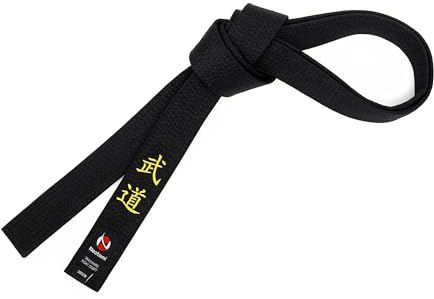 Neatami Vintage Schwarzgurt – Schwarzer Kampfsport Gürtel mit Used Look, 5 cm breit & 11-Fach genäht – Budogürtel für Karate, Judo, Ju Jutsu & BJJ (280 cm)