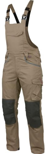 WÜRTH MODYF Arbeitslatzhose Stretch X - professionelle Arbeitshose für Herren - Latzhose mit Reißverschluss - in der Größe 26 in Beige