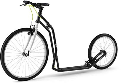 Yedoo Five Tretroller - bis 130 kg, Kickscooter mit Luftreifen 26/20 - Roller Scooter für Erwachsene, Dogscooter (Black)