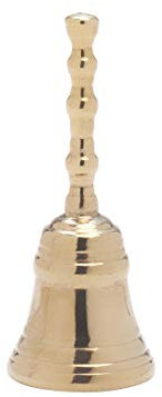 NKlaus Tischglocke Christkind Klang Messing massiv glatt 9cm Höhe Weihnachtsglocke antik Optik Handglocke individueller Klang Rufglocke 4021