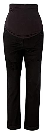 ChicWhisper Ladies Black Straight Leg Over Bump Maternity Jeans