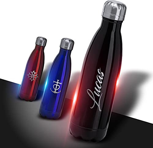 GRAVURE CONCEPT Bouteille En Acier Inoxydable 304 Personnalisable 700mL - Gourdes Personnalisées - Idée Cadeau (Gourde ALPINA) (Noir)