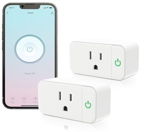 Mini Smart Plug, 15A WiFi Plugs Work with Alexa & Google Assistant, Smart Outlet with Timer & Group Controller, WiFi Outlet for Home, No Hub Required,2.4G WiFi Only, ETL&FCC Approvel, White, 2 Pack