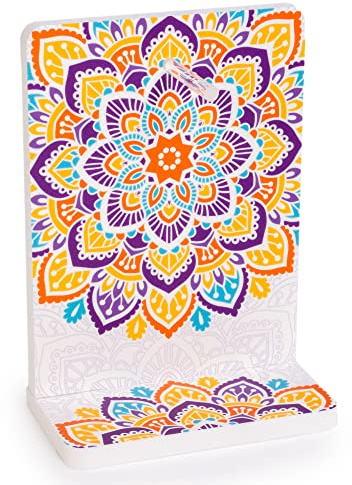 Supporto per Calendario Giornaliero da Tavolo con Fogli a Strappo | MANDALA | Compatibile con altri Ricambi di Calendari a Blocco Formato A6 | Dimensioni cm 12x17x6