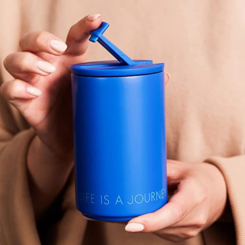 Design Letters termosmugg | Termomugg kaffe to go | Kaffemugg To Go i rostfritt stål med dubbla väggar, läckagesäker | Present till kvinnor, män | Resemugg | 350 ml