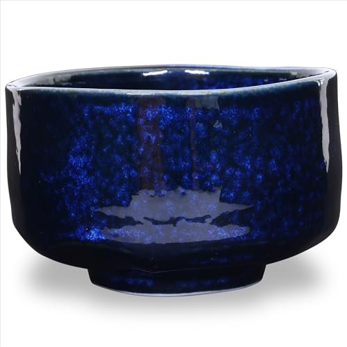 Product of Gifu Japan Bol à thé matcha fait main japonaise marine, cérémonie de thé vert, authentique Mino Ware céramique, Ao-Kinyo céramique Chawan