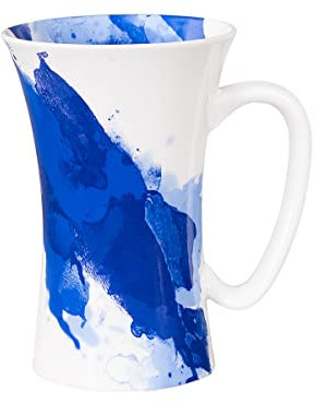 tea4chill Könitz Kaffeetasse Mega Mug Blue Wave. Teetasse 610ml, Xxl Jumbotasse aus Fine Bone China Porzellan