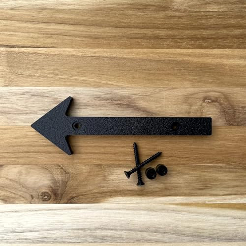 Go Home Numbers Moderne Hausnummern und Buchstaben aus Kunststoff, 12,7 cm, mit Beschlägen Schwarze und weiße Pfeile, Nord-Südost-West, Einheit A B, Nr. - Strich, 1/2 (Pfeil (12,7 cm), schwarz)