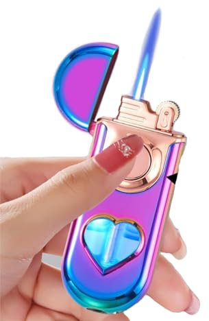 Double Flame Jet Torch Lighter - Windproof, Exquisite Design for Gift Packaging, Refillable Butane Candle Lighter (No Gas, Colorful)