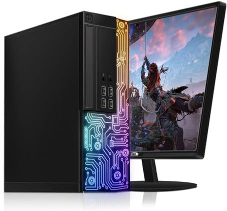 Dell Gaming PC Set Komplett, Quad Core i5 bis zu 3.6 GHz, GeForce GT 1030 2 GB GDDR5, RAM 16 GB, SSD 512 GB, WiFi 600 M, Bluetooth 5.0, Neuer 22 Zoll Monitor 1080 FHD LED, W10P64 (Generalüberholt)