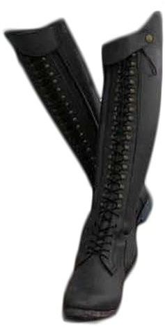 LNNLOO Bottes D'équitation Thermiques (34-43), Bottes D'équitation Hautes Jusqu'aux Genoux, À Lacets + Bout Pointu, Antidérapantes + Imperméables, Talon Bas (1-3 Cm), pour Unisexe/Hiver,38,Black