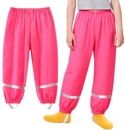 Baogaier Pantalon de Pluie pour Enfants Non doublée Pantalon Léger 1-10 Ans | Tout-Petits Pantalons, Coupe-Vent, imperméable Pluie, Garçons Fille Anti-Boue, Fin Pantalon, Réfléchissant, d'extérieur école
