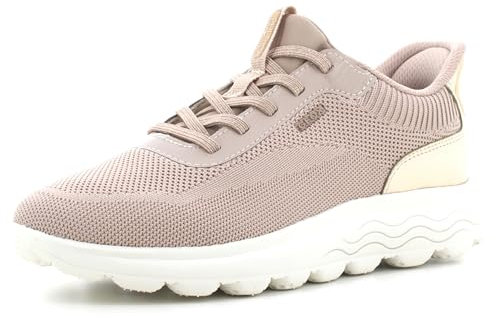 Geox Damen D SPHERICA Plus A Sneaker, LT Taupe/LT Gold, 38 EU