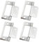 Dacatoow Modern Brushed Steel Metallic 4 Pcs Cupboard Door Hinges, 51*25*1.2mm, Rust & Corrosion Resistant, Easy to Install, Multi-Purpose