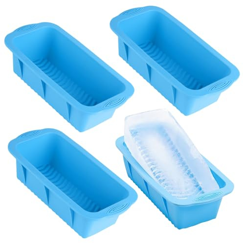 SKIKHN Bandejas Grandes para Cubitos de Hielo,4 Cubitera Silicona,Cubiteras para Hielo Grande,Moldes para Cubitos de Hielos XXL,Reutilizables Moldes Grandes para Congelador para Baño de Hielos,Bañera