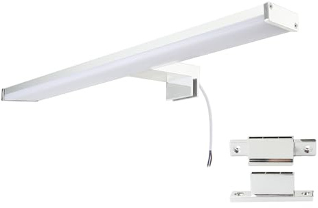 Alpinaluz Aplique LED para Espejo de Baño 40 cm – Luz Blanca Neutra 4000K – IP44 – Carcasa de Aluminio y Soporte en Policarbonato Cromado – Montaje en Espejo Pared o Mueble (40cm 10W)
