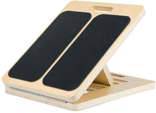 TQEBWUS Tabla inclinada de madera portátil de 32,5 x 39,6 cm, tabla inclinada ajustable y estirador de pantorrilla, tablas portátiles elásticas, placa de inclinación de madera para rodillas