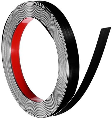 QUARKZMAN Profilo in Acciaio Inossidabile per Pareti, 10 m x 20 mm, Adesivo, Decorazione metallico per Bordo Specchio, Piastrelle, Soffitto, Parete, Nero Specchiato