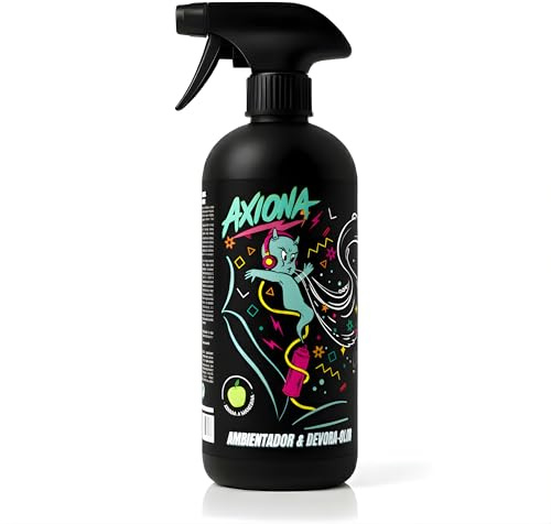 AXIONA Ambientador y Neutralizador de Olores para Coche 1L –Manzana Fresca – Absorbe y Elimina Malos Olores – Aroma Duradero – Más de 300 Pulverizaciones