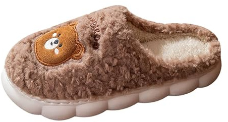 YKPAVV Elegantes zapatos para mujer 41 pantuflas de algodón para hombre y mujer, pantuflas cálidas de invierno, zapatillas de esquí de fondo para mujer, café, 40 EU