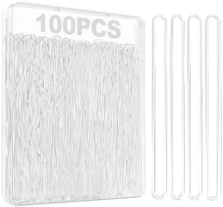 Zosutetoxo 100 Piezas Correas Transparentes para Etiquetas de Equipaje, 15cm Correas de Lombriz para Tarjetas de Identificación, Accesorios de Viaje