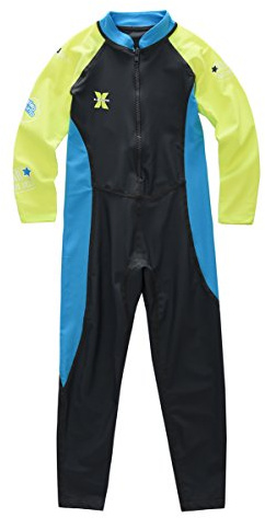 M2C X-Manta Boys Full Body Swimsuit UPF 50+ UV Sun Protective One-Piece Gray 7/8