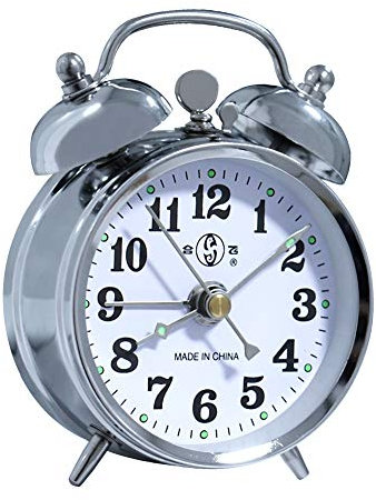 KEYPOWER Alarm Clock Mechanical Wind Twin Bell Double Bell