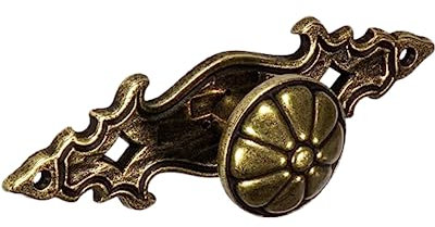 Gedotec Möbel-Griff Antik Messing braun - Metall Möbelknopf Vintage - BAAL | Schrankknopf mit Rosette im Landhaus-Stil | Rund-Knopf Ø 25 mm | 1 Stück - Möbel-Knauf mit Zier-Platte inkl. Schrauben