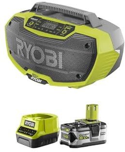 Pack RYOBI Radio d'atelier stéréo 18V OnePlus R18RH-0-1 batterie 5.0Ah - 1 chargeur rapide 2.0Ah RC18120-150