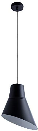 Paco Home Luminaria Suspensión Colgante Mesa Comedor Cocina Industrial 1,5m Cable Textil Recortable Fácil Montaje, Bombilla: Sin bombillas, Color: Blanco-negro