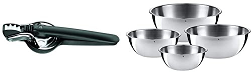 WMF Top Tools Zitronenpresse 8 cm, Zitruspresse manuell, Kunststoff & Gourmet Schüsselset 4-teilig, Edelstahl Schüsseln für die Küche 0,75l - 2,75l, Rührschüssel, Salatschüssel, Servierschüssel