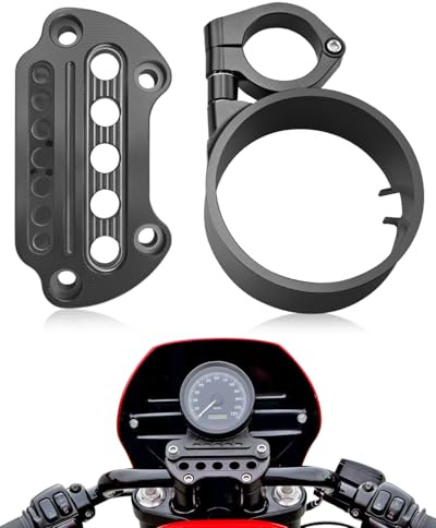 EMIHO Support latéral pour instrument et couvercle de relocalisation du compteur de vitesse compatible avec Harley Davidson Sportster XL modèles 1993-2020 XL883 XL1200 Iron 883 Forty-Eight 72 48, noir