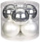 Weihnachtskugeln Glas 10cm 6 STK. Christbaumkugeln Christbaumschmuck (Silber Glanz/Weiss matt)