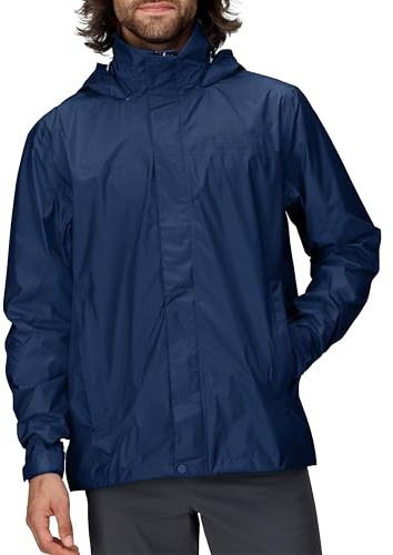 Marmot Män Precip Eco Jacket, Vattentät Jacka, Lätt Regnjacka Med Huva, Vindtät Regnrock, Andningsbar Vindjacka, Perfekt För Löpning Och Vandring, Arctic Navy, Xxl