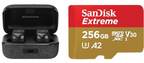 Sennheiser MOMENTUM True Wireless 3 Earbuds - Bluetooth In-Ear Headphones for Music and Calls & SanDisk 256GB Extreme microSDXC card + SD adapter + RescuePRO Deluxe, up to 190MB/s