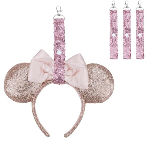 3 Pcs Mouse Ear Holder for Backpack Bag Headband Holder Lanyard Strap for Hanging Mouse Ears Hands-Free Travel Accessory