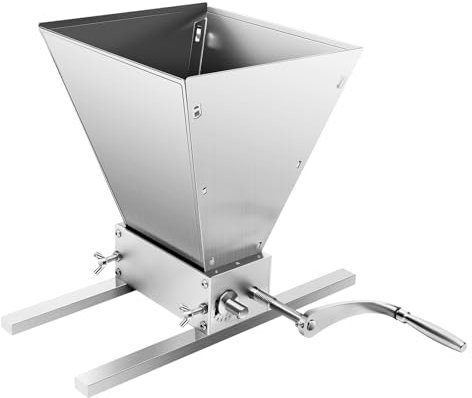 AOOUNGM Moulin à céréales, 2 rouleaux, en acier inoxydable, haute performance, pour malt, nourriture, maïs, grain, moulin, broyeur manuel réglable, 4L Getreidequetsche