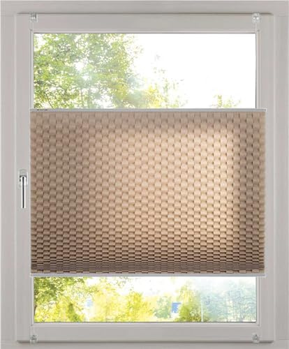 K-Home Klemmfix Plissee 3D-Effekt Taupe 100 x 210 cm