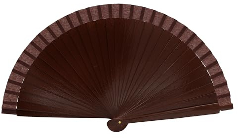 MAPIMANIA - Ventaglio da Borsetta Pieghevole in Legno Laccato bifacciale Dipinto a Mano Color bordò, Ventagli Matrimonio, Ventaglio Giapponese Resistente