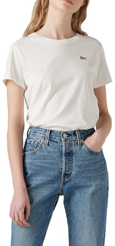 Levi's Women's The Perfect Tee Striped Chesthit Logo T-Shirt, White Cn-100xx, XXL