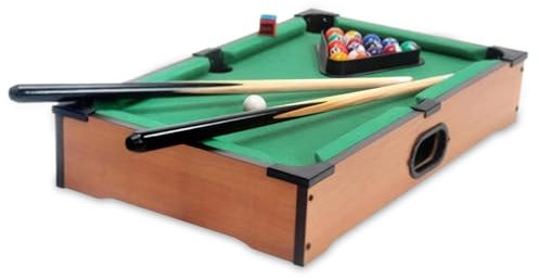 Mini -Billardtisch, 10, 2x13, 8x2, 8 Zoll Tischplatte, mit Billardkugeln, Cues und Dreiecksregal, tragbar für Kinder Erwachsene