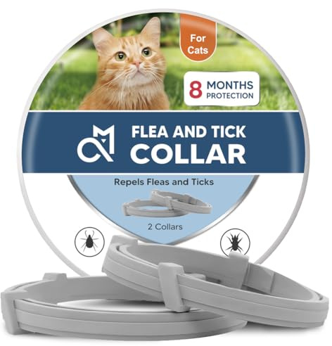 NJKPUYT Cat  Flea Collar,Adjustable Flea and Tick Collar for Cats,Easy to Use,Safe for People and Pets-2P